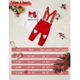 thumbnail image 7 of Dearnow My First Valentines Day Baby Boy Outfit 3Pcs, Valentines Baby Rompers + Suspender Pants + Hat 3M-6M, 7 of 7