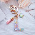 thumbnail image 2 of AIR-Colorful Cute Initial Letter Keychains for Women Girls Tassel Heart Charm Alphabet Keychain for Backpack School Bag, 2 of 4