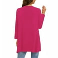 thumbnail image 6 of GTEYOIJN a Solid Color Fashionable and Casual Three-Quarter Sleeve Cardigan for Ladies Pink Cardigan for Women Women's Solid Color Fashion Casual 3/4 Sleeves Cardigans for Women Sleeve Cardigan, 6 of 6