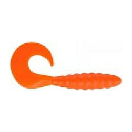 Apex AP-CT2-11 Orange 2 Curly Tail Grub Soft Plastic Lure (10 Pack)