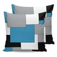 thumbnail image 7 of Outdoor Throw Pillow Cover Abstract Geometric Color Block Waterproof Cushion Covers 2 Pack Blue Gray White Black Splicing Plaid Pillow Cases Home Decoration for Patio Garden Couch Sofa, 7 of 7