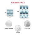 thumbnail image 7 of Teal Blue Stripes Ombre Kitchen Dish Towels for Drying Dishes Set of 2, Gradient White Geometric Ocean Wave Waffle Weave Microfiber Hand Tea Bathroom Towels Quick Dry & Absorbent Towel 12x12, 7 of 7