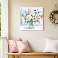 thumbnail image 5 of Canvas Wall Art Hydrangea Flowers Lavender Rose Canvas Art Print Bouquet Farmhouse Pictures Wall Decor for Living Room Bedroom Artwork Decorations Stretched Framed Ready to Hang 16"x16", 5 of 9