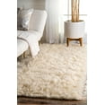 thumbnail image 3 of nuLOOM Hand Woven Genuine Greek Flokati Shag Area Rug, 6' x 9', Natural, 3 of 3