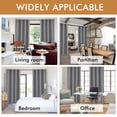 thumbnail image 2 of XWZO Total Blackout Curtains with Tiebacks for Sliding Glass Door, 100% Light Block Window Curtain Drape 2 Panels Set, Noise Reducing Privacy Curtain for Living Room, Grey,60 x 84, 2 of 6