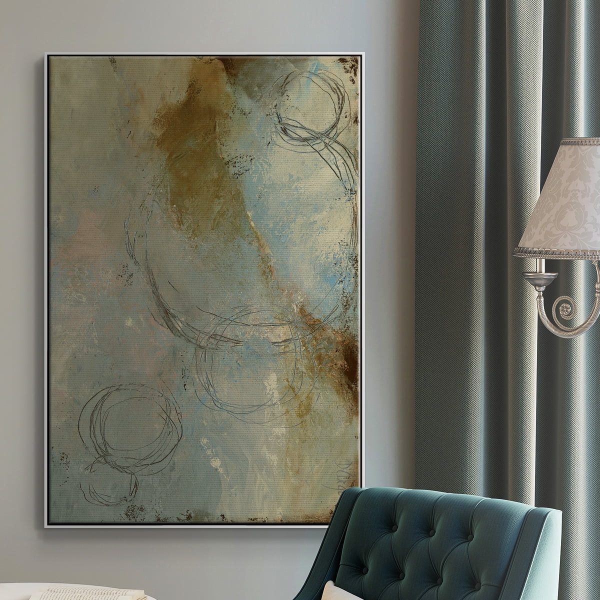 Zen Path I Framed Premium Gallery Wrapped Canvas - Ready to Hang - 27 x 41 - White Floating Frame