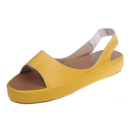 

zuwimk Wedge Sandals Women s Cushion Spring Joy Sandals Yellow