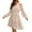 Beige, variant on OSOLU Women Fashion Casual Solid Color Elastic Leaf Long Sleeve With Belt With Off Shoulder Chiffon Dress Fashionable Sundress Dresses For Women 2025 Elegant Classy