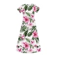 thumbnail image 4 of Ugoldhm Girls Short Sleeve Maxi Dress with Pockets - Printed Casual Summer Shirt Dress for 4-13 Years, 4 of 8