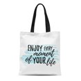 thumbnail image 1 of JSDART Sac Fourre-Tout en Toile Profitez de Chaque Moment de Votre Vie Lettrage Inspirant Réutilisable Épaule Courses Sac à Main, 1 of 1