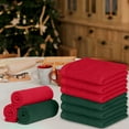 thumbnail image 5 of Dan River Washcloths pack of 24 High-Quality Christmas Soft Cotton Towel for Face & Body Multipurpose for Festive Home Decor - Green/ Red, 12x12 in, 5 of 9