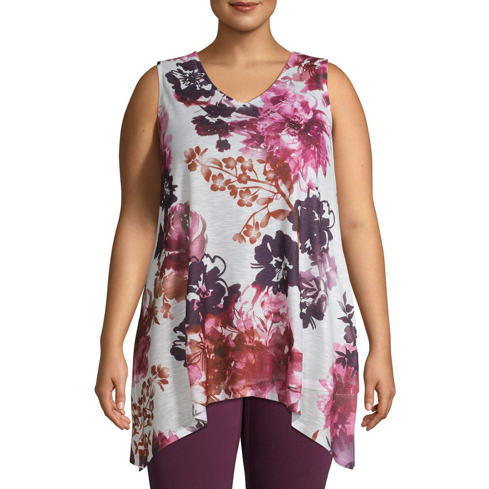 Time and Tru - Time and True Women's Plus Size Sublimation Tank Top ...