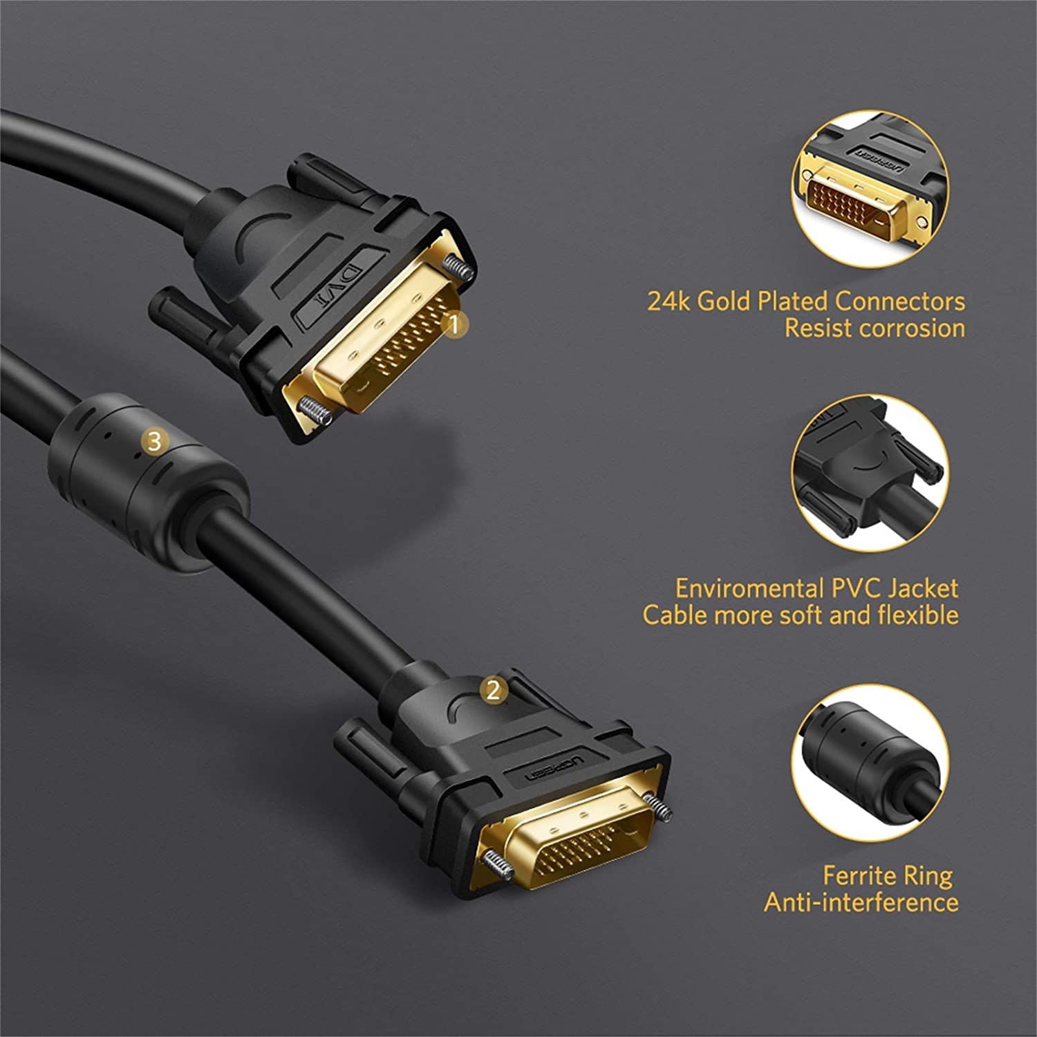 10' DVI-D Video Cable Black