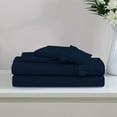 thumbnail image 4 of 4 Piece Ruffle Sheet Set, 2" Inch Ruffle Hem On Flat Sheet, 15 Inch Deep Pocket, 100% Egyptian Cotton, 800 TC, King Size, Solid Navy Blue, 4 of 4