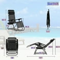 thumbnail image 7 of Set of 2 Zero Gravity Chairs Portable Lounge Patio Chairs Folding Zero Gravity Recliner with Pillow & Cup Holder for Patio, Poolside, Camping, Black, 7 of 7