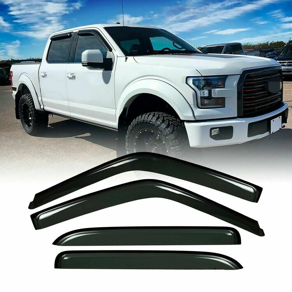 Side Window Deflector Vent Visors Shades Guard for 2015-2020 Ford F150 Super Cab