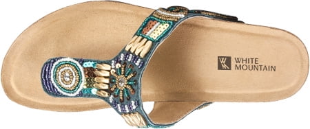 white mountain beaded sandals