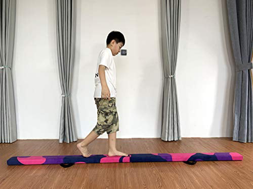 Marfula Extra Stability Wood Folding Balance Beam Gymnastics Floor Beam for Kids/Adults Home Use 
