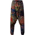 thumbnail image 1 of Pantalones de harén hippie para hombre, de lino, casuales, sueltos, con cordón, bohemio, gitano, Aladdin, playa, yoga, entrepierna, pantalones vino CH vino CH Xishao ropa, 1 of 2