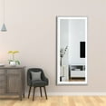 thumbnail image 1 of 22" x 48" Led Full-Length Luminous Mirror, Body Mirror With Antique White Frame, Smart Touch Button Control, Can Be Wall-Mounted Or Placed Against The Wall, 1 of 9