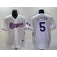 thumbnail image 1 of Nueva Camiseta De Béisbol Cardigan Rangers Baseball #5 Seager Summer Sportswear White-Xl(48), 1 of 2