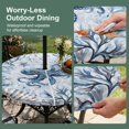 thumbnail image 5 of Round Outdoor Tablecloth with Umbrella Hole and Zipper, Blue Octopus Coastal Tablecloth with Elastic Waterproof, Summer Beach Coral Conch Shell Patio Table Covers for 31" - 35" Picnic Pool Tables, 5 of 9