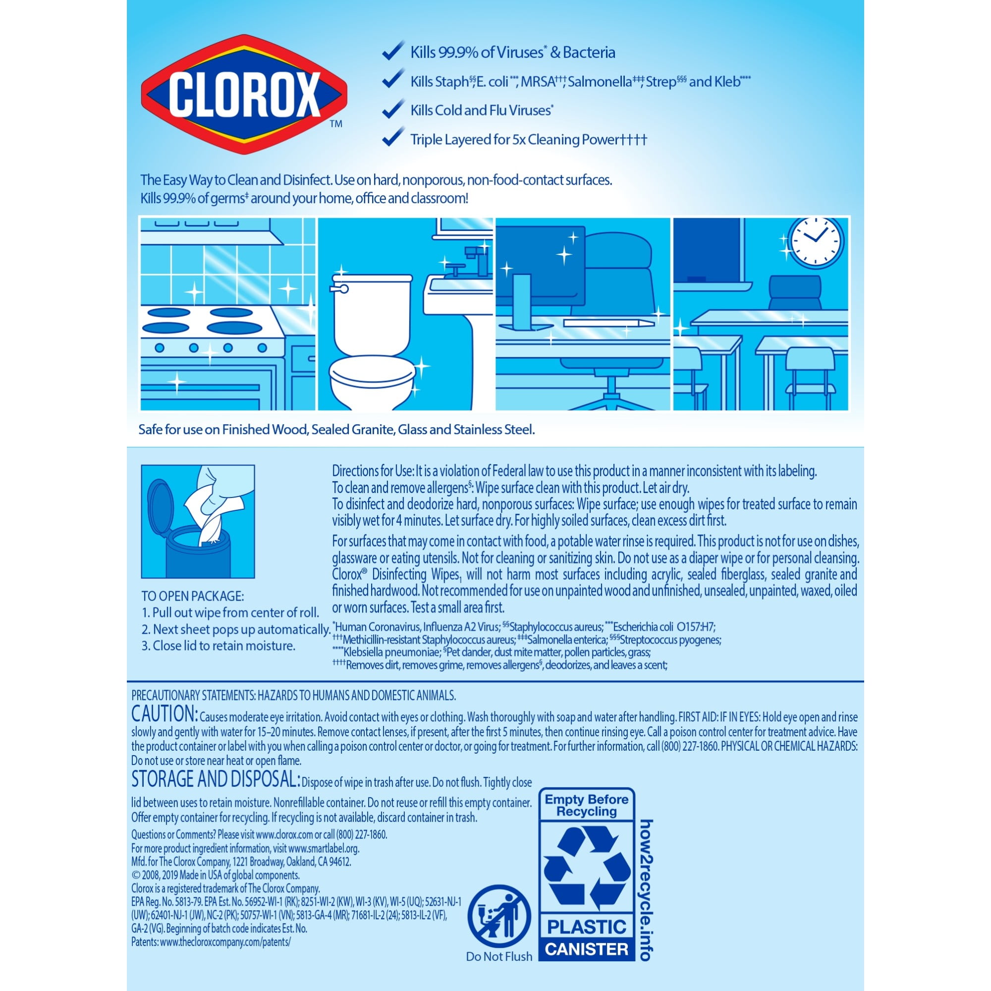 Clorox Disinfecting Wipes, Bleach Free Cleaning Wipes - Fresh Scent - 105 ct