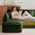 thumbnail image 6 of MIKIBAMA 70.8" Green Chenille U-Shaped Loveseat Sofa, 2-Seat Deep Seat Couch with Movable Ottomans for Living Room, Apartment, Office, 6 of 11
