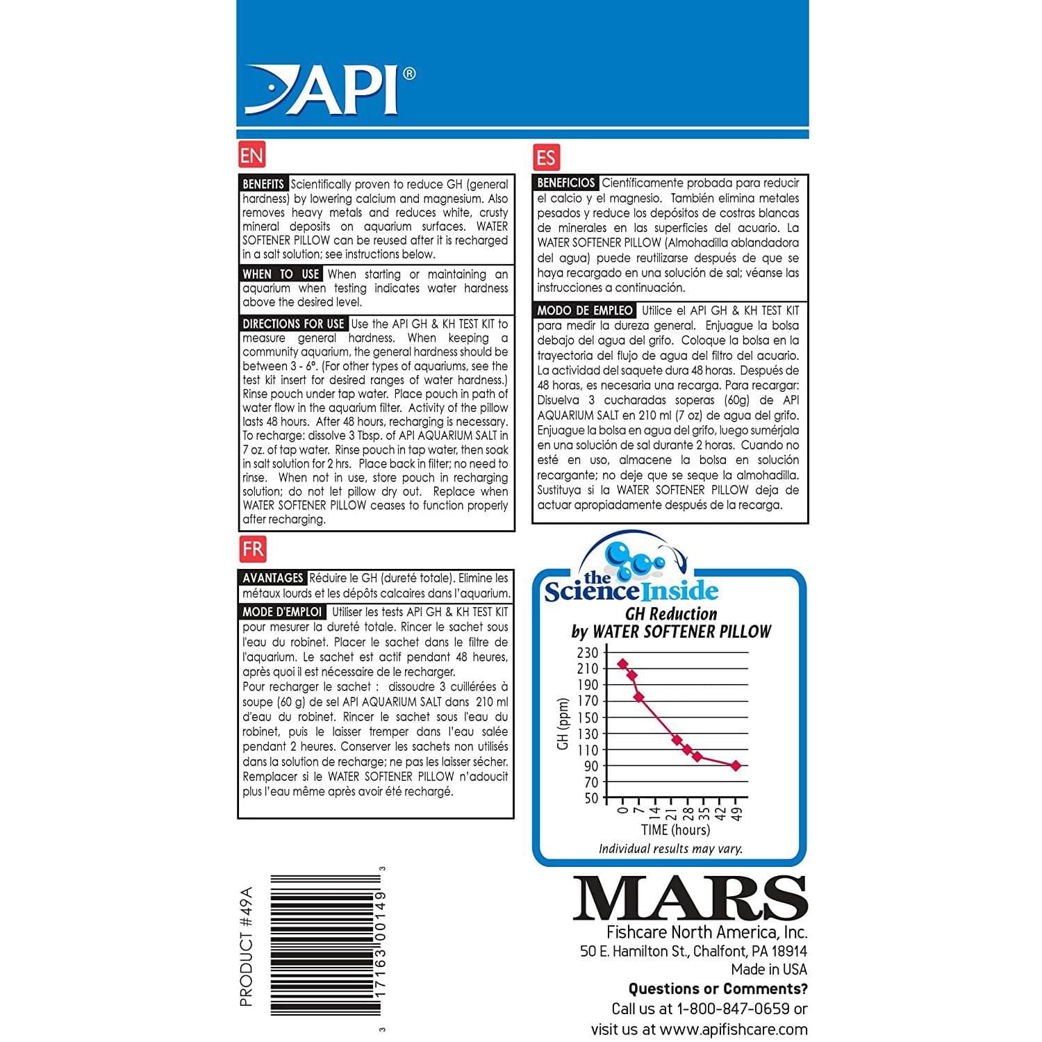 API Filtre Aquatique Oreiller Adoucisseur d'Eau