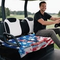 thumbnail image 4 of Yuyamidu Eagle Golf Cart Seat Covers American Flag 250 Years Golf Cart Seat Towel Universal Fit for Club Car Seats Cushion with 4 Front Pockets 4th of July Travel Sports Golf Cart Accessory, 4 of 7