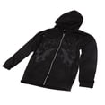 thumbnail image 3 of Women Full Zip Hoodie Fleece Drawstring Loose Fitting Long Sleeve Printed Casual Hooded Sweatshirt Black L, 3 of 25