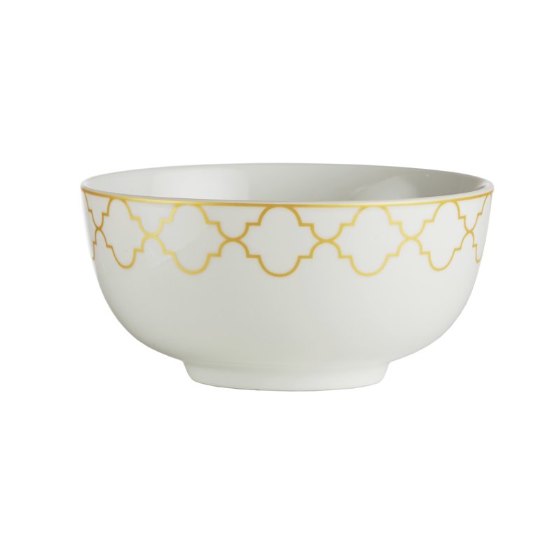 Ensemble de vaisselle en porcelaine de Safdie & Co., jacquard doré, 12  pièces HK02356