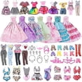 thumbnail image 1 of Doll Clothes, 35 Pcs Clothes Doll Accessories (Random Style), 1 of 4