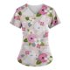 thumbnail image 5 of Blusa para mujer, mujer, día de Pascua, uniforme, ropa de trabajo, estampado, cuello en V, camisetas de manga corta con bolsillo Pompotops hkajfhjk461383, 5 of 5