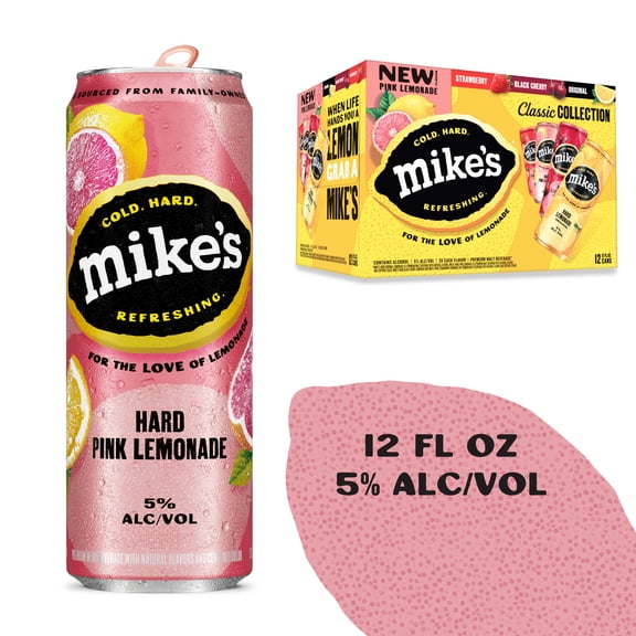 Mike's Hard Lemonade Variety Pack, 12 Pack, 12 fl oz Cans, 5% ABV