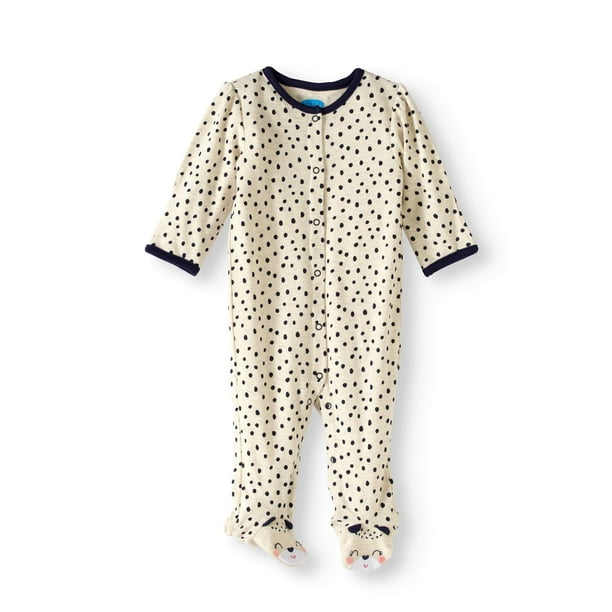 bon bebe Bon Bebe Newborn baby girl footed sleep 'n play with mitten