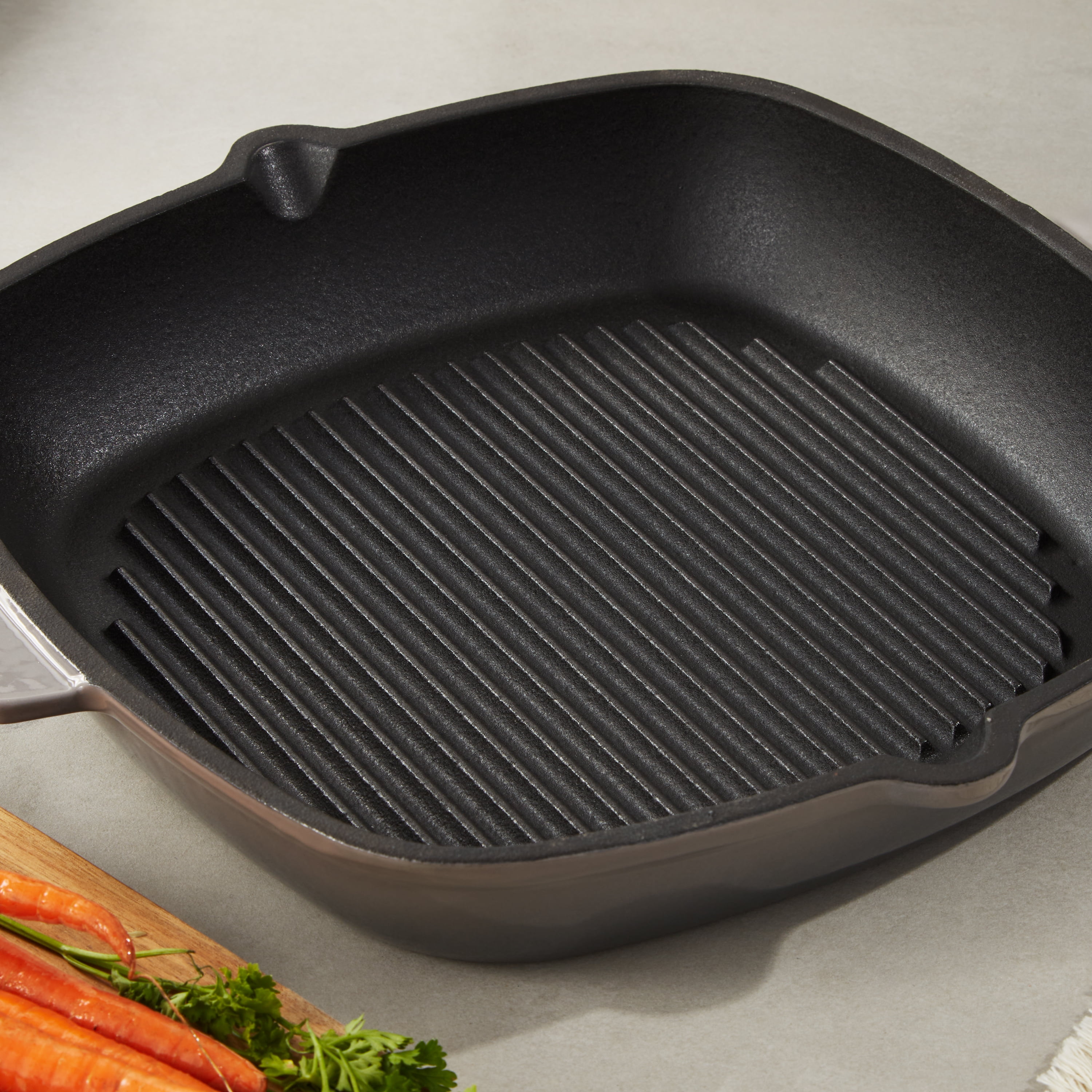 BergHOFF Neo Cast Iron Square Grill Pan 11", Oyster