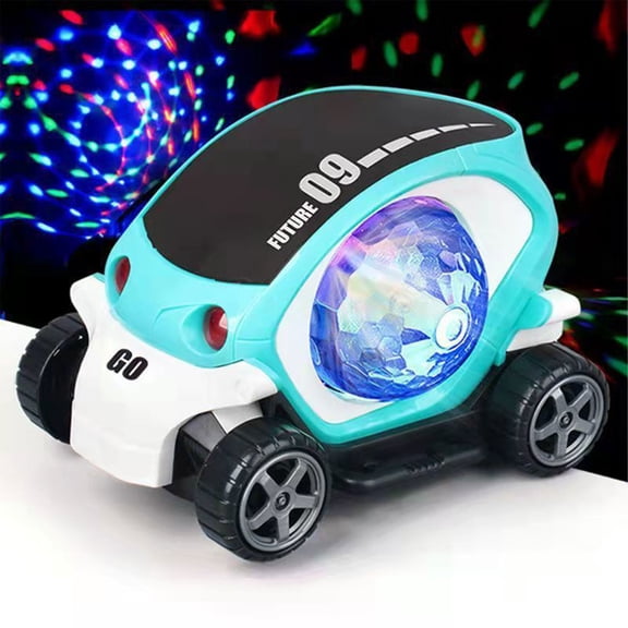 SugarBloom Electric Dancing Car with Sound & Light, Automatic Walking Music Vehicle, Interactive Entertainment Car,Blue