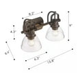 thumbnail image 2 of JAZAVA 15.8 in. Indoor 2-Light Oil-Rubbed Bronze Bedroom Powder Room Hallway Vanity Light Wall Sconce Light, 2 of 2