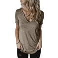 thumbnail image 2 of ZyeKqe Blouses for Women Dressy Casual Crochet Lace Short Sleeve Shirts V Neck Work Office Top, 2 of 9