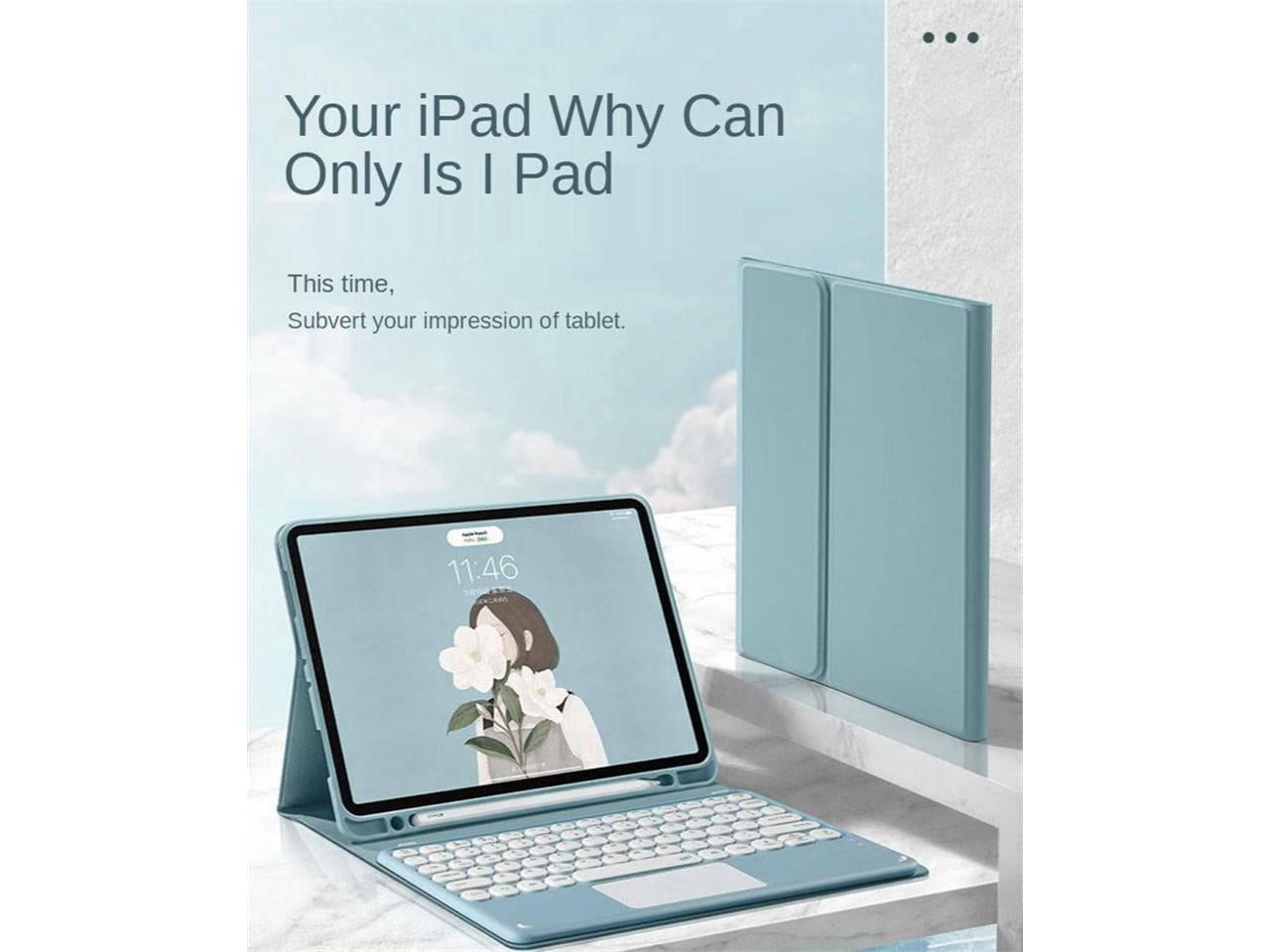 Keyboard Case for iPad Pro 12.9 inch 2021 5th Generation / 2020 4th Gen / 2018 3rd Gen, Slim Leather Folio Smart Cover with Detachable Touchpad Keyboard / Pencil Holder