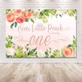 thumbnail image 5 of Sweet Little Peach Girl One Birthday Party Photo Background Banner Rose Pink Floral Greenery Happy 1st Birthday Photography Backdrops for Cake Table Supplies, 5 of 5