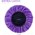 thumbnail image 2 of LAICAIW Shower Cap,Extra Large Triple Layer Bathing Cap with Dry Hair Function for Women Microfiber Terry Cloth Silky Satin 100% Waterproof Reusable Long Hair Bath Caps (Purple), 2 of 7