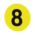 thumbnail image 3 of Number 8 Yellow & Black School, Retail, Inventory Sticker Labels | 1/2 inch - 1,000 Pack | InStockLabels.com, 3 of 3