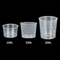 thumbnail image 6 of Wodtesl 20pcs 10/20/30ml Plastic Measuring Cup Double Scale Transparent Lab Chemical Measuring Cup Without Handle Kitchen Bar Supplies, 6 of 12