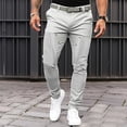 thumbnail image 2 of Men's Casual Pants Mens Slim Fit Straight Tube Retro Hop Pants Street Jeans Grey 2XL, 2 of 5