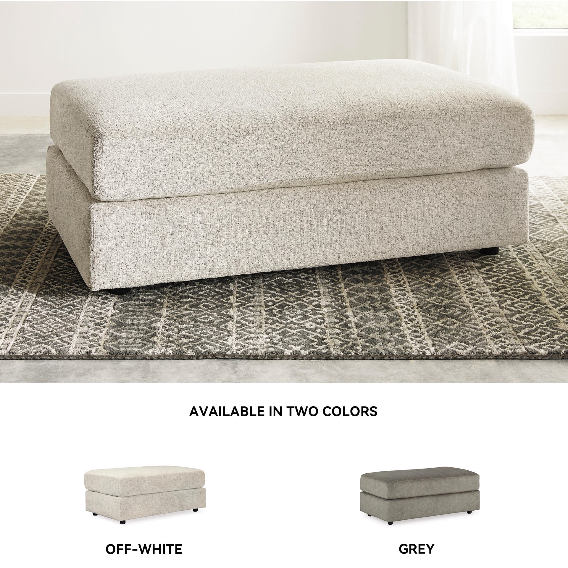 Signature Design by Ashley Contemporary Soletren Oversized Ottoman Chenille Stone