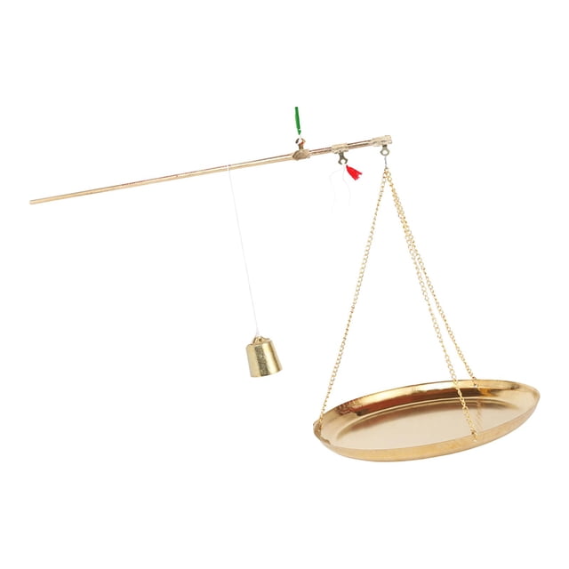 Milaget Chinese Medicine Scale Brass Weight Scale Home Decor Small Portable Balancing