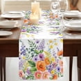 thumbnail image 3 of Table Runners 90 Inches Long Dress Scarves, Pink Orange Flowers Farmhouse Coffee/Dining/Kitchen Table Runner for Living Room, Spring Floral Farmhouse Botanical 13x90 Inch, 3 of 9