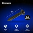thumbnail image 4 of Bolt Dropper #8 x 1-1/2-Inch Wood Screws, Pack of 100 - Black Xylan Coated Stainless Steel Flat Head Phillips Screws - Corrosion Resistant for Wood, Drywall Applications, and Outdoor Projects, 4 of 7